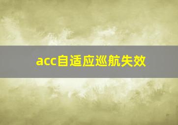 acc自适应巡航失效