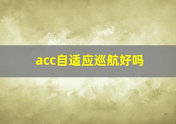 acc自适应巡航好吗