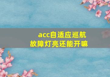 acc自适应巡航故障灯亮还能开嘛