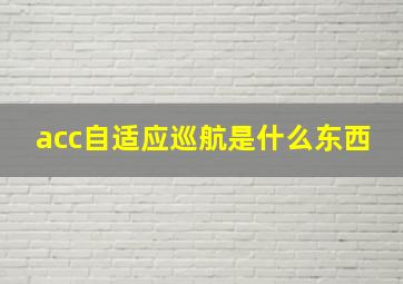 acc自适应巡航是什么东西