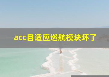 acc自适应巡航模块坏了