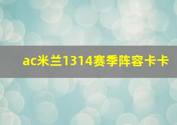 ac米兰1314赛季阵容卡卡