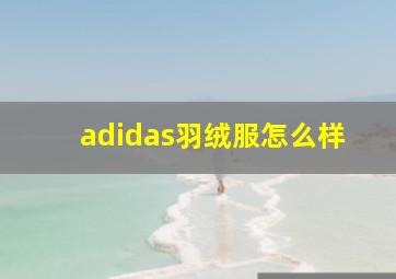 adidas羽绒服怎么样