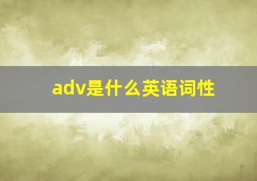 adv是什么英语词性