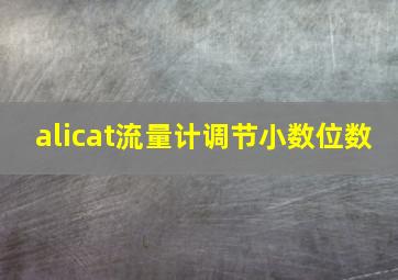 alicat流量计调节小数位数