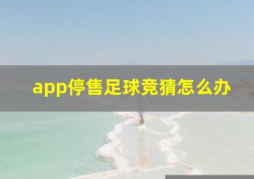 app停售足球竞猜怎么办