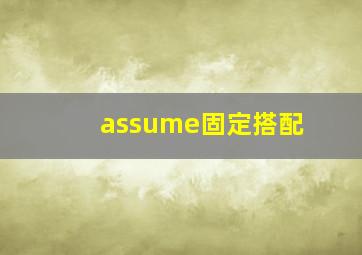 assume固定搭配