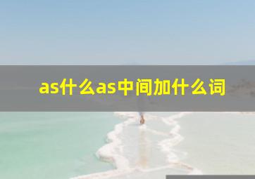 as什么as中间加什么词