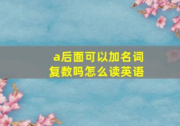 a后面可以加名词复数吗怎么读英语