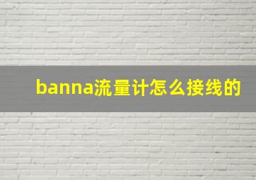 banna流量计怎么接线的