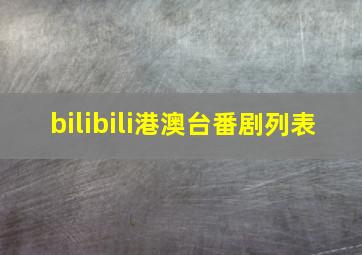 bilibili港澳台番剧列表