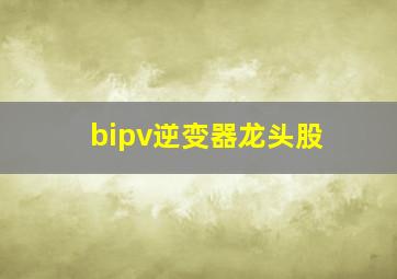 bipv逆变器龙头股