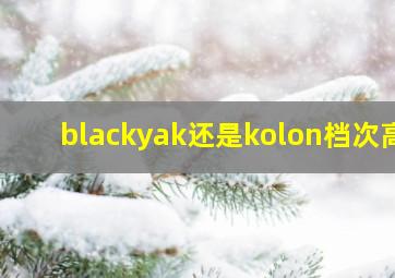 blackyak还是kolon档次高