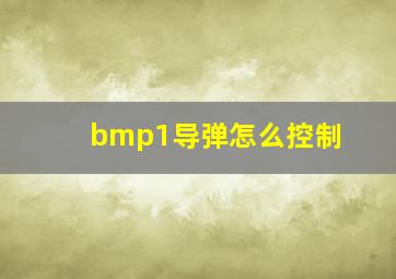 bmp1导弹怎么控制