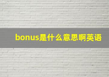 bonus是什么意思啊英语