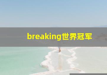 breaking世界冠军