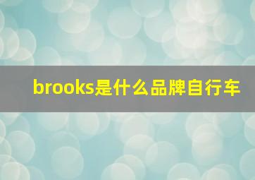 brooks是什么品牌自行车