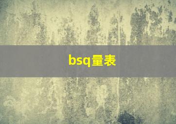 bsq量表