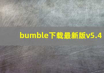 bumble下载最新版v5.4