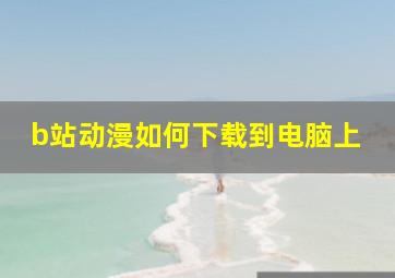 b站动漫如何下载到电脑上