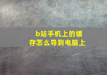 b站手机上的缓存怎么导到电脑上