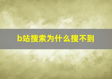 b站搜索为什么搜不到