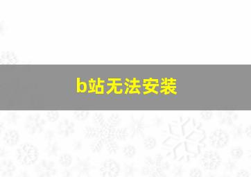 b站无法安装