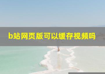 b站网页版可以缓存视频吗