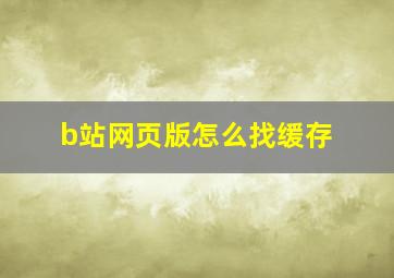 b站网页版怎么找缓存