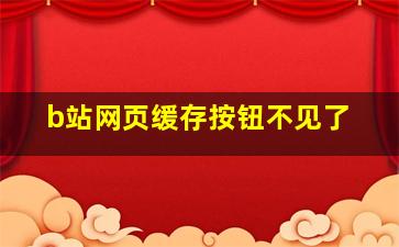 b站网页缓存按钮不见了