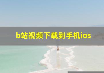 b站视频下载到手机ios