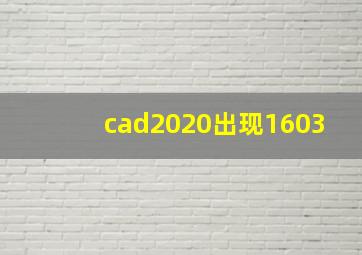 cad2020出现1603