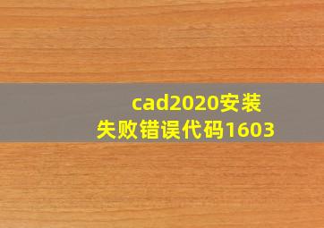 cad2020安装失败错误代码1603