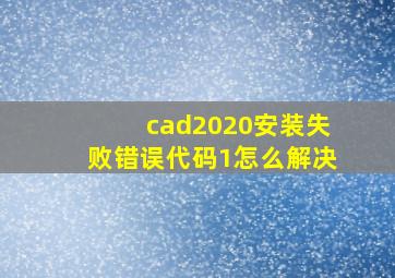 cad2020安装失败错误代码1怎么解决