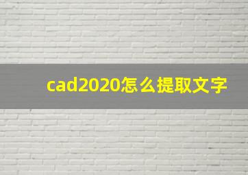 cad2020怎么提取文字