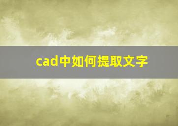 cad中如何提取文字