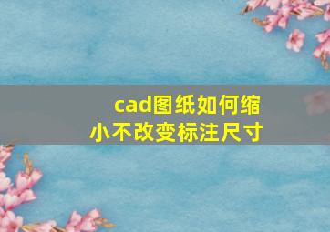 cad图纸如何缩小不改变标注尺寸