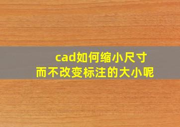 cad如何缩小尺寸而不改变标注的大小呢