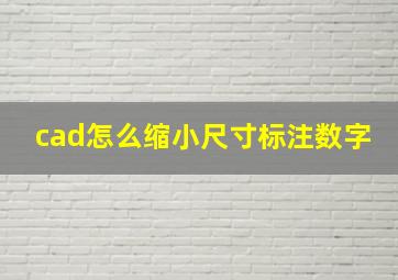 cad怎么缩小尺寸标注数字