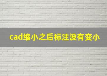 cad缩小之后标注没有变小