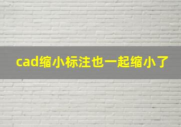 cad缩小标注也一起缩小了