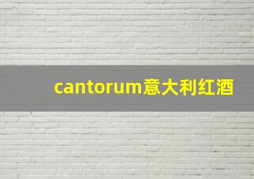 cantorum意大利红酒