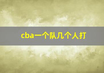 cba一个队几个人打