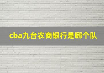 cba九台农商银行是哪个队