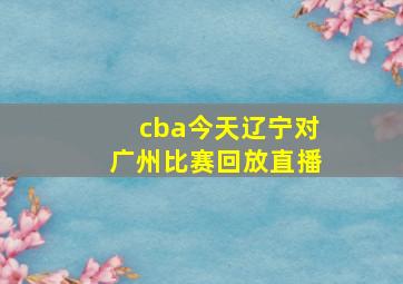 cba今天辽宁对广州比赛回放直播