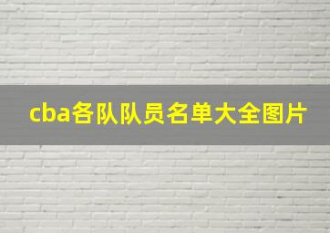 cba各队队员名单大全图片