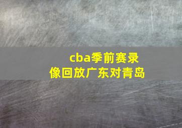 cba季前赛录像回放广东对青岛