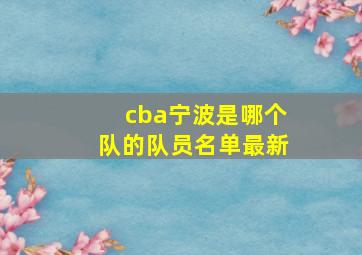 cba宁波是哪个队的队员名单最新