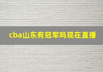 cba山东有冠军吗现在直播