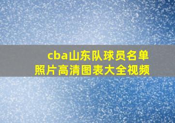 cba山东队球员名单照片高清图表大全视频